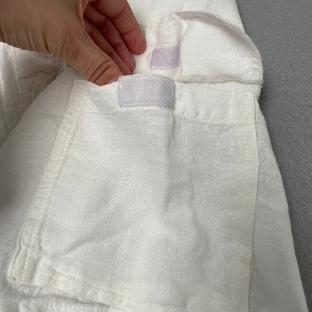 Vilebrequin Cargo Shorts Mens S White 100% Linen Elastic Waist BAIP8C2 OF 81718 - Picture 3 of 16